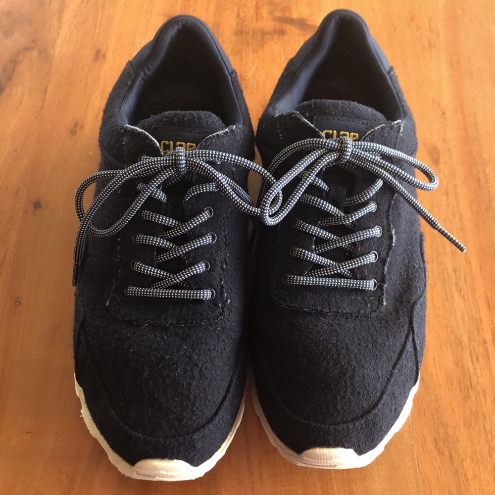 Clae Hoffman‎ Mens Navy Wool Sneakers Sz 9 - EUC